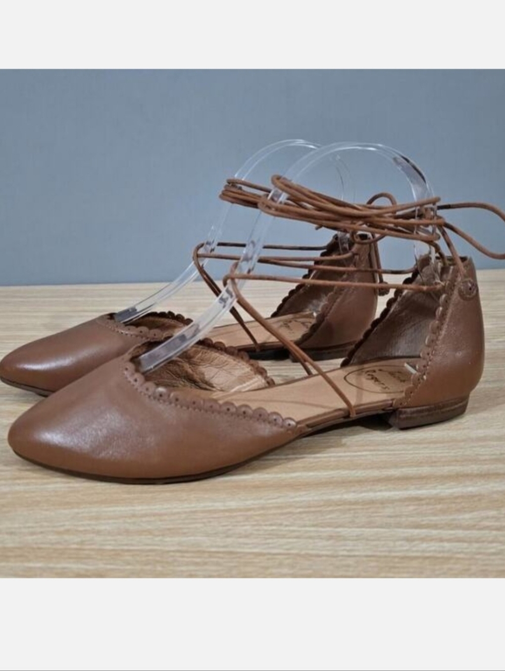 Jack Rogers Camille Lace Up Womens Flat Brown Leather Pointed Toe Shoe Size 6